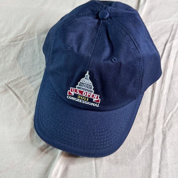 US Open 2011 Golf Hat Black Cap Adjustable Strap Congressional USGA Member NEW - Picture 1 of 7